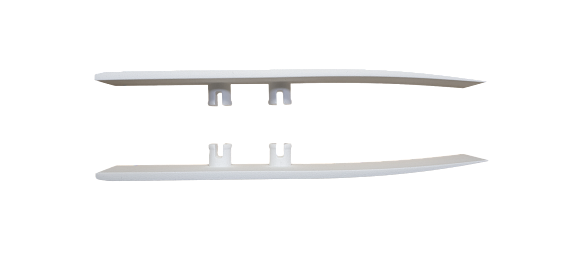 L'adaptateur à clips facilite la transition entre le patin et la bande de glissement et allonge ainsi la durée de vie de la chaîne porte-câbles.
