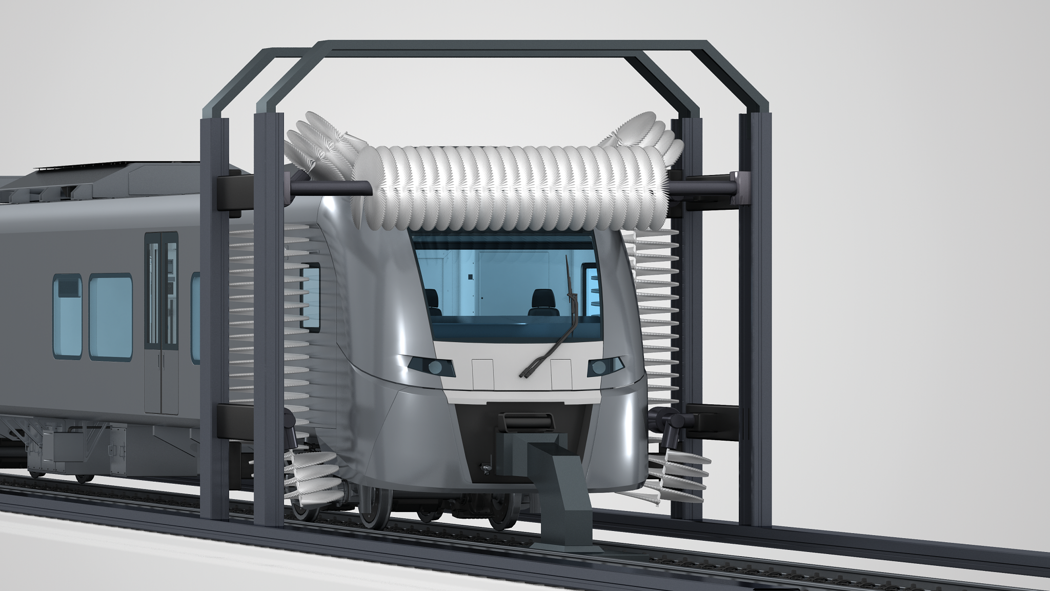 Train in washing system