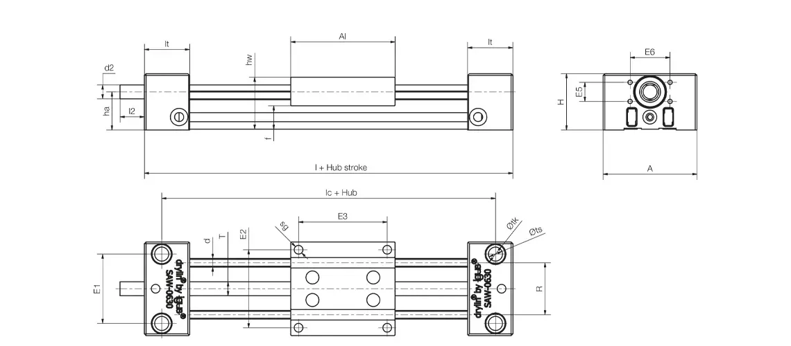 Lightweight SAW-0630-P carbon linear module