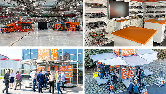 igus roadshow with XXL truck and trailer or with pop-up trailer
