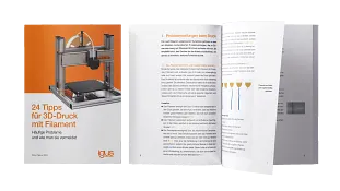 Vorschaubild des Whitepapers mit den "24 Tipps für 3D-Druck mit Filament"
