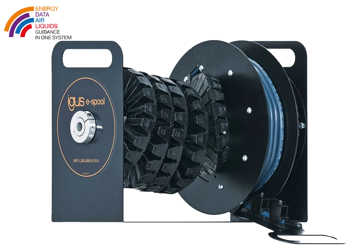 Pružinový buben s kabely e-spool s manuálním rozšířením