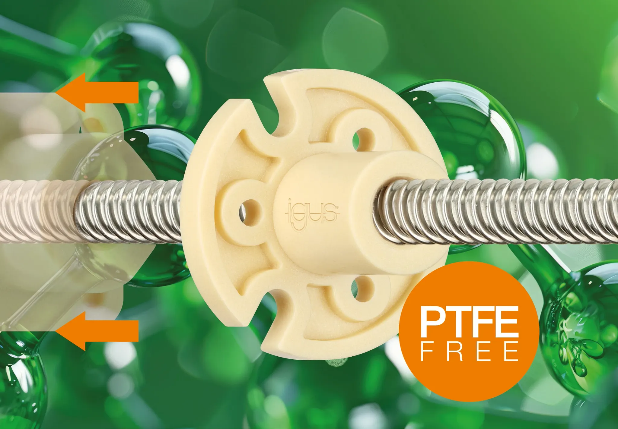 Universal lead screw nut with flange from igus allows for a quick 1:1 conversion without design adjustments