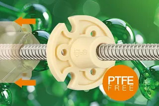 Universal lead screw nut with flange from igus allows for a quick 1:1 conversion without design adjustments