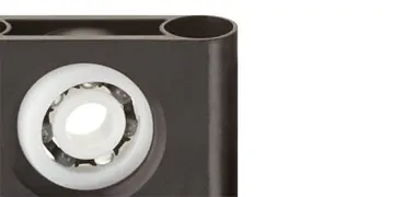 Pillow block ball bearing housing with glass balls