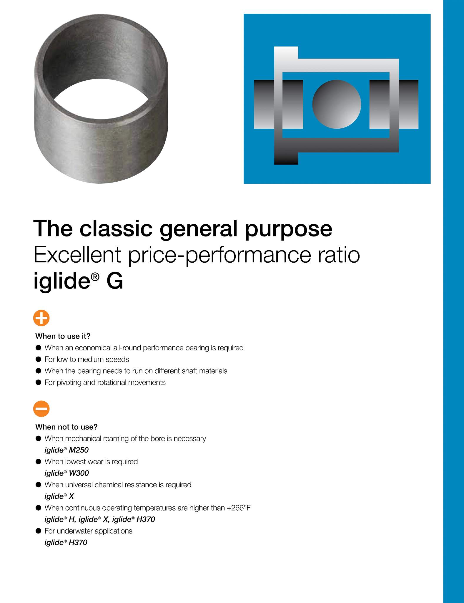 iglidur® G palier cylindrique, mm
