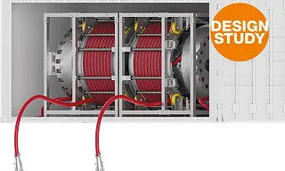 e-spool shore power: shore power cable drum without slip ring