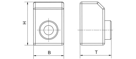 Teknisk tegning af analog positionsindikator for drylin® lineærmoduler
