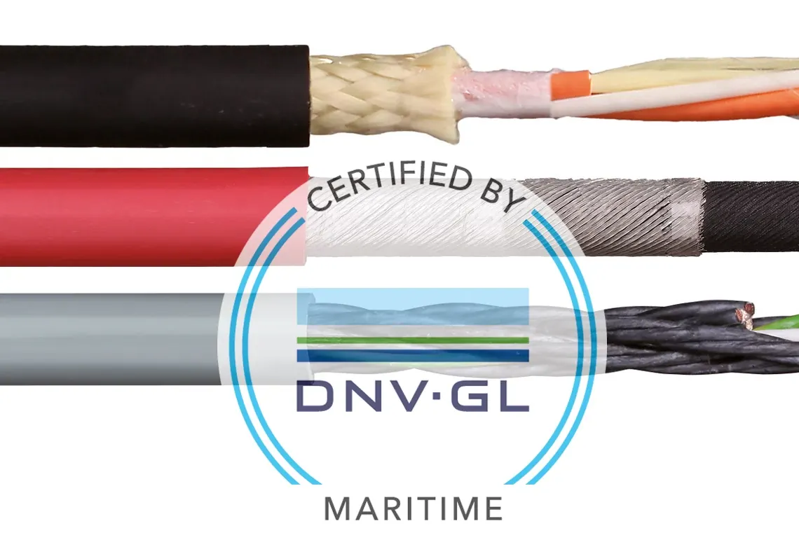 chainflex cables with DNV-GL logos and up to 36 months guarantee