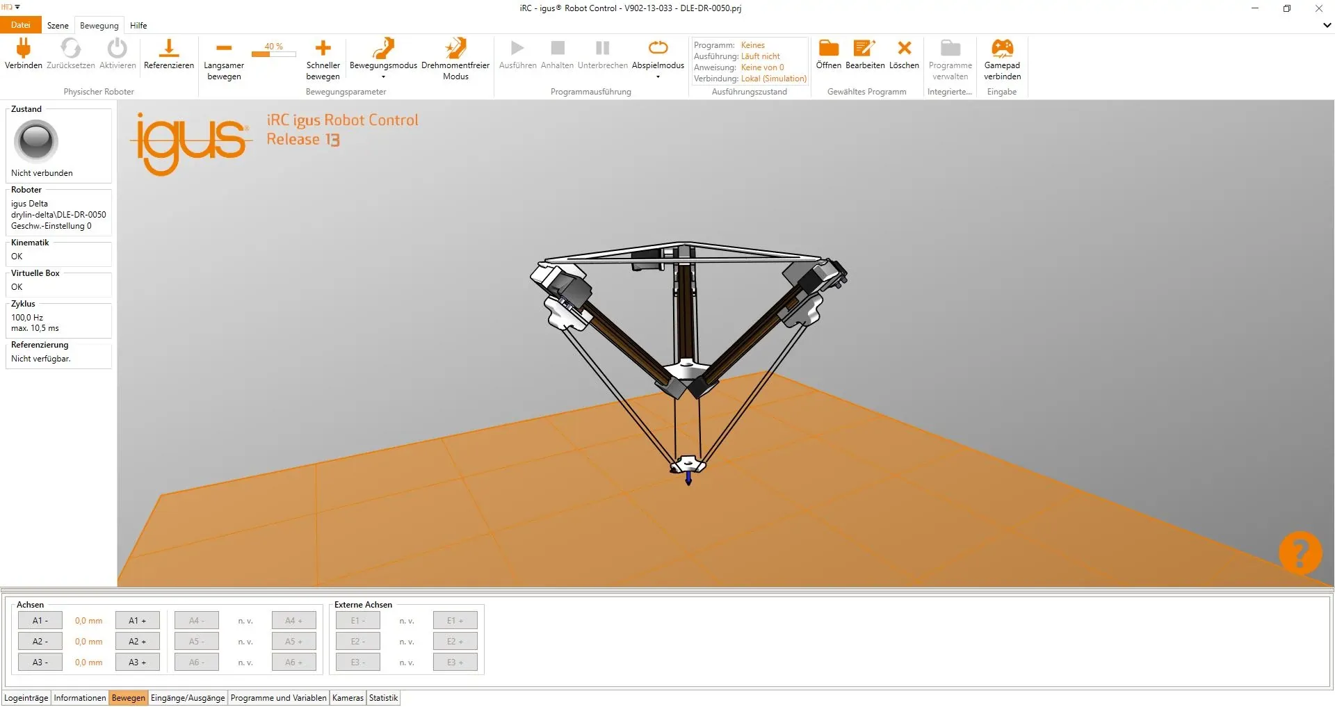 Software IRC per delta robot