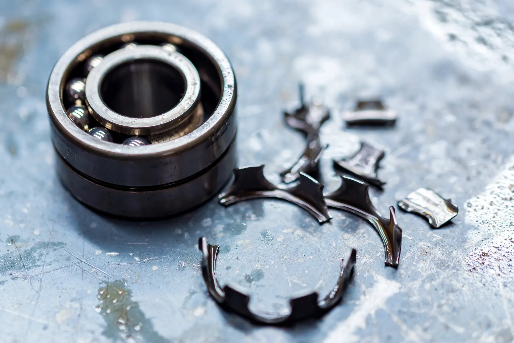 Vadné kovové kuličkové ložisko