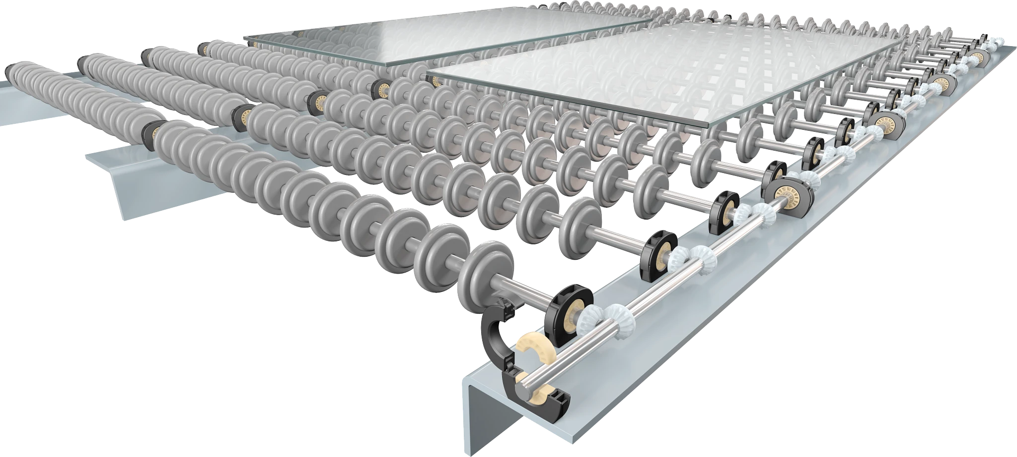 Schnellverschlusslager in der Glasproduktion