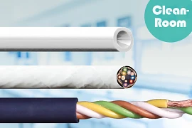 Cleanroom-compatible cables and hose