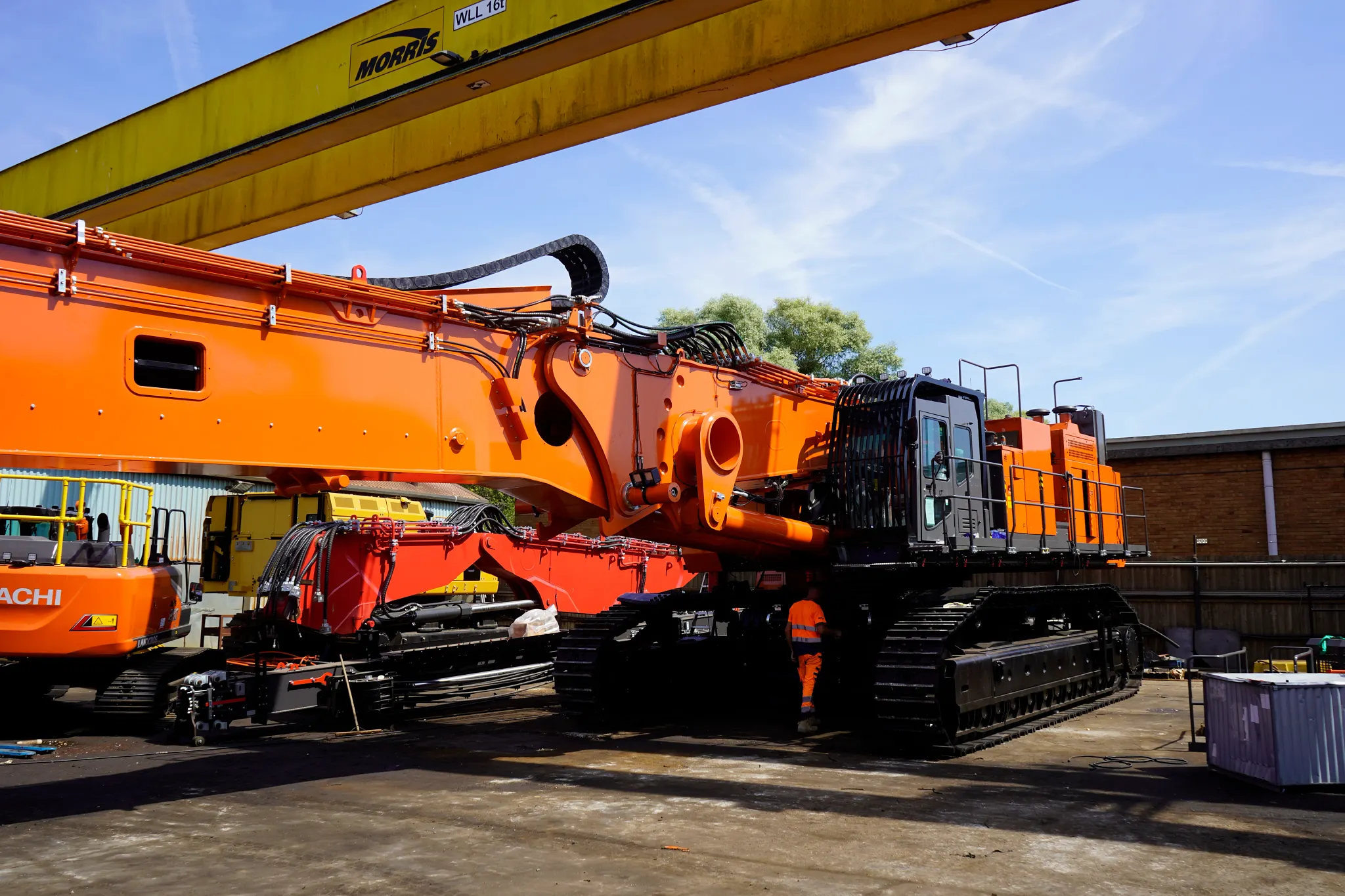 excavator using energy chains