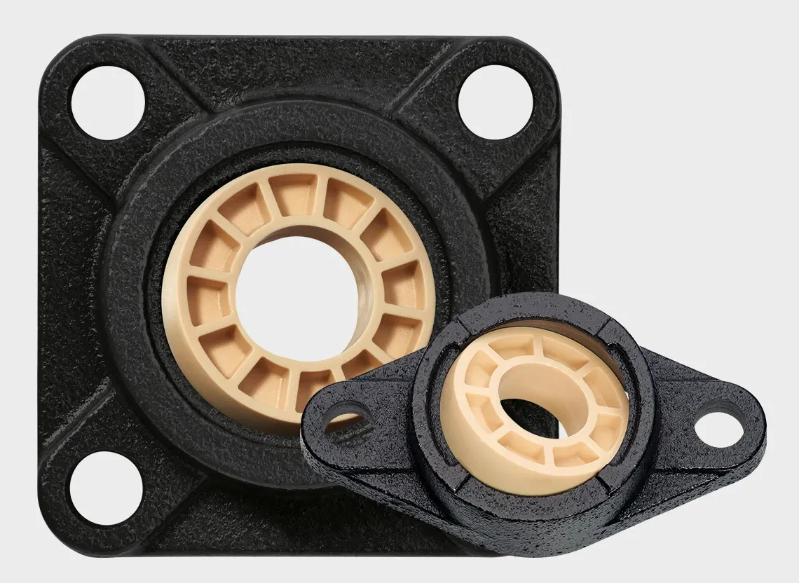 Two or four hole flanged ball bearings