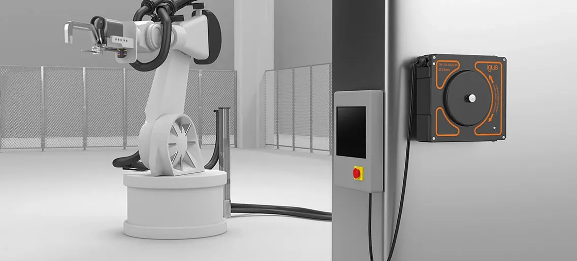 Cable reel e-spool flex | igus cable drum with no slip ring