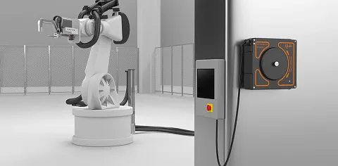 Cable reel e-spool flex | igus cable drum with no slip ring