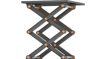 Stage podium with plain bearings