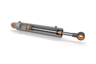 Plain bearing in hydraulic cylinder