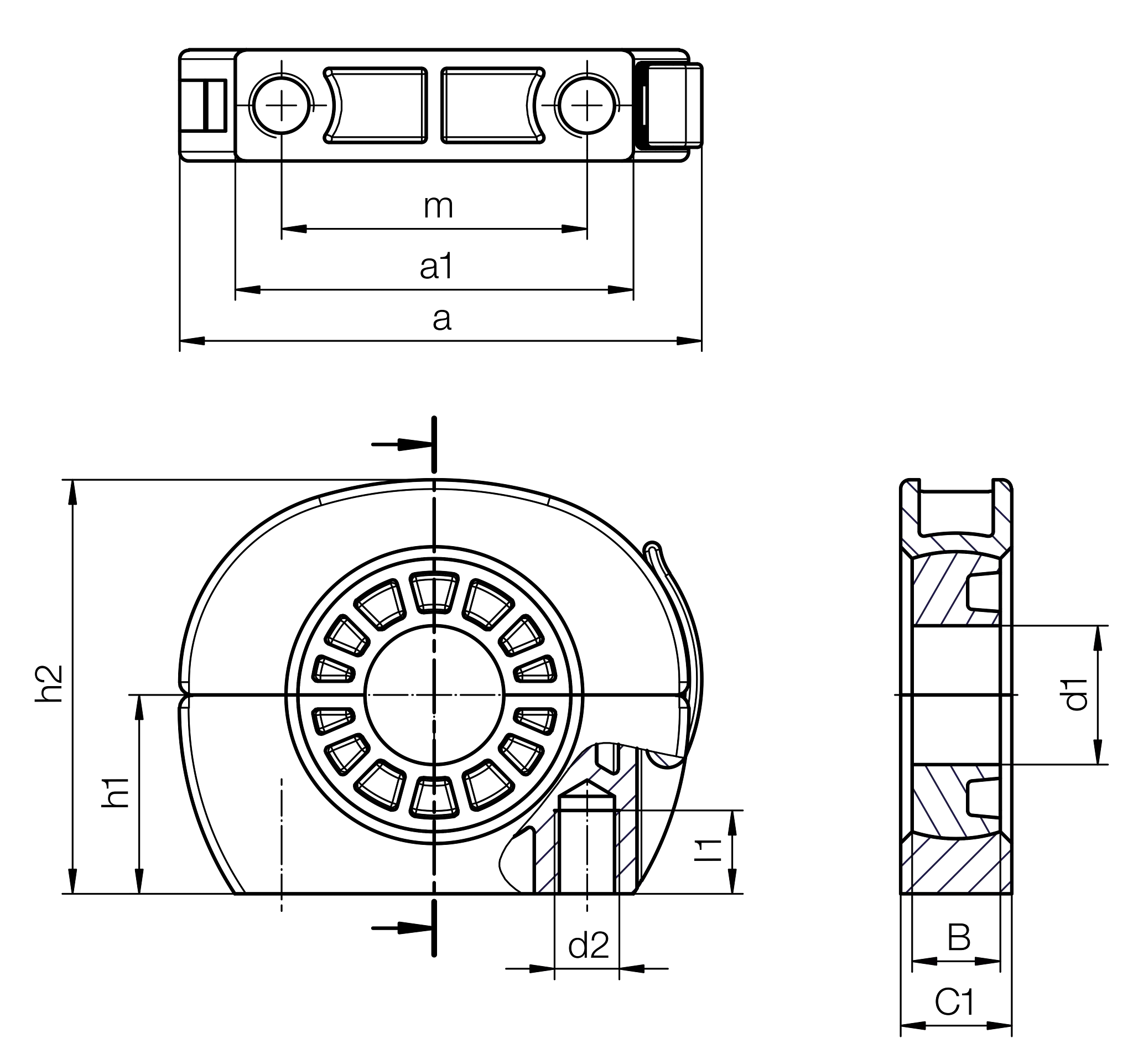 PA205-KS-J3EM-25-17-SP-QL technical drawing