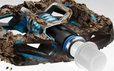 Cojinetes en un pedal de una bicicleta Crankbrothers