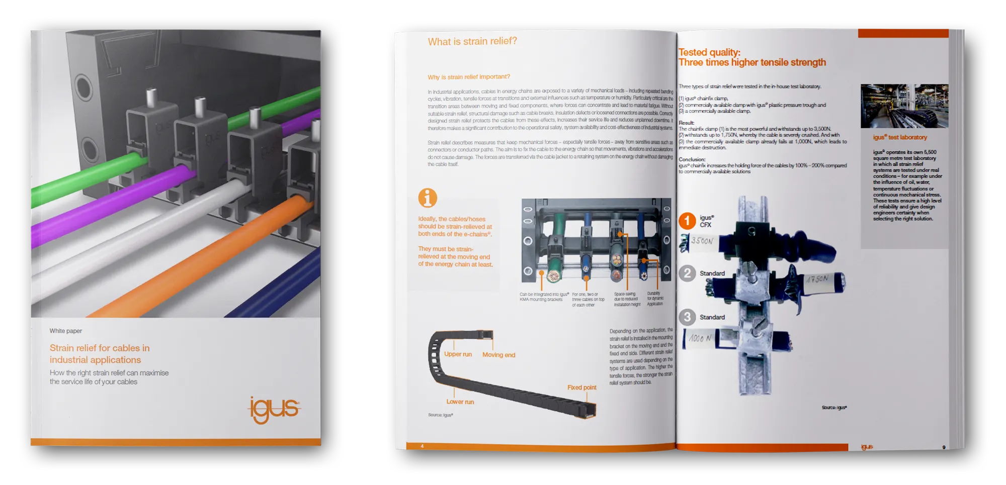 Strain relief for cables in industrial applications