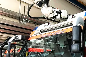3D printed gears in the roof-mounted water cannon of an airport fire-extinguishing vehicle