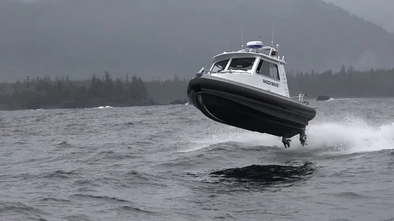 Boat with shock absorbing seats