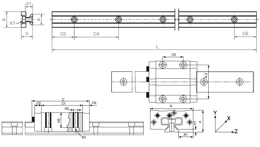 drylin® T system 01 drawing